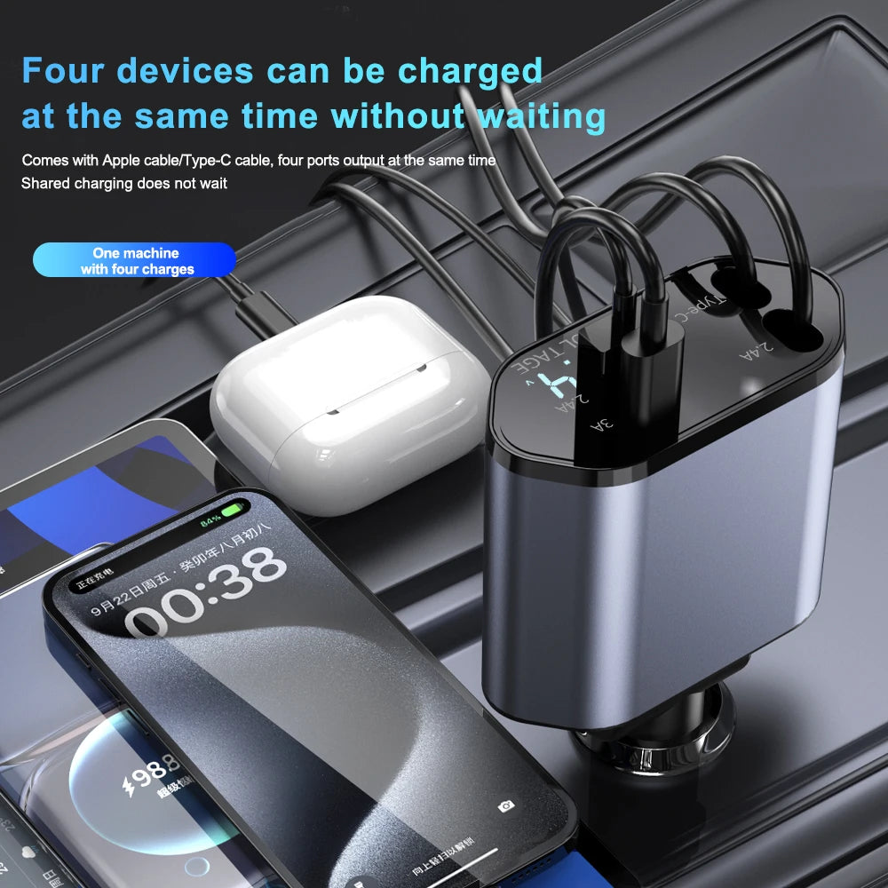 Car Fast Charger 4in 1