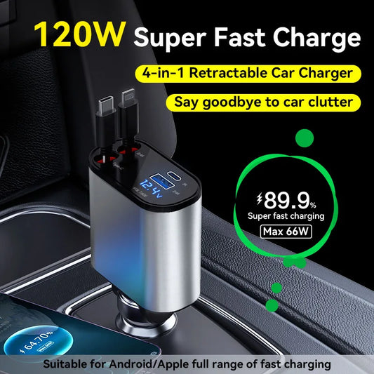 120 Watt Super Car Charger 4in1