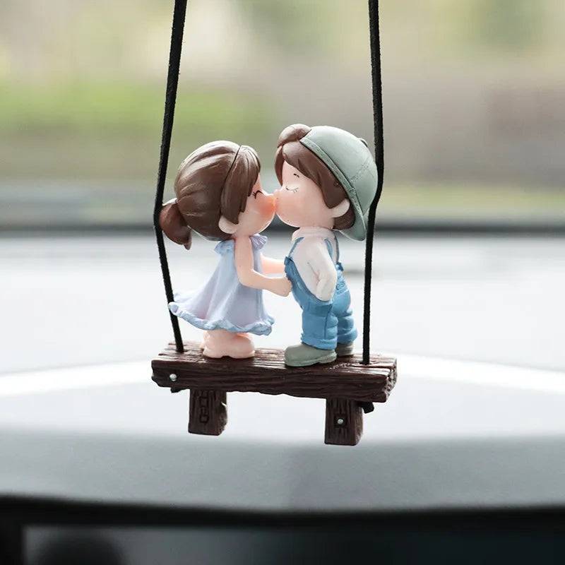 Lovely Couple Kiss&Hug Car Ornament