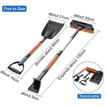 5 in 1 Detachable Ice Scraper Snow Brush